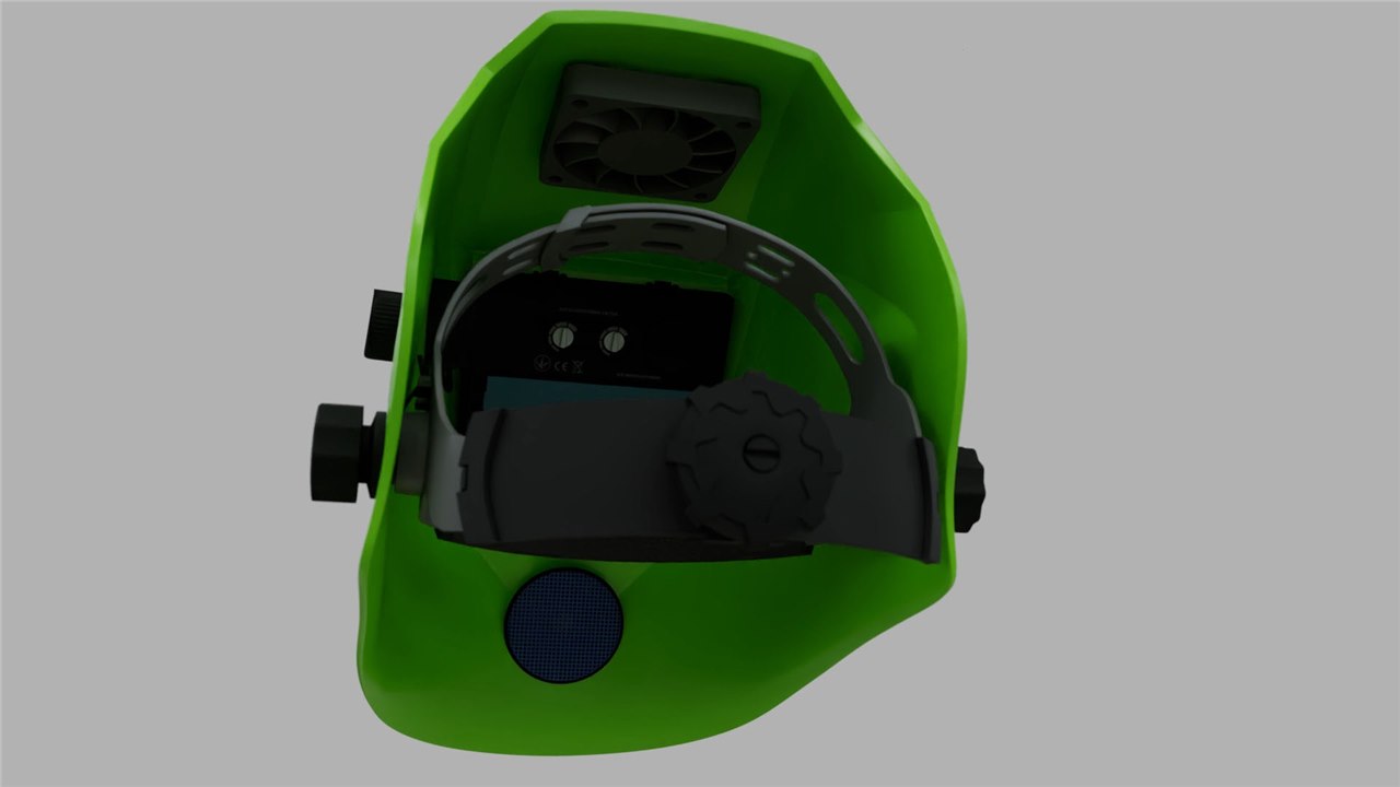 Interior of the Echo Fan Drive showing the fan, padding, and Bluetooth speaker